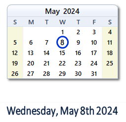 May 8, 2024 calendar