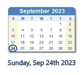 September 24, 2023 calendar