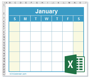 Free Excel 2016 Calendar Template from s.wincalendar.net