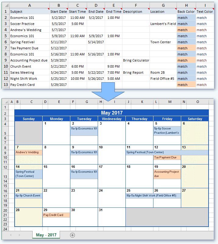 format in excel date to be just calendar day monday