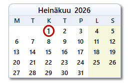 Tämän päivän päivämäärä
