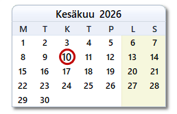 Tämän päivän päivämäärä