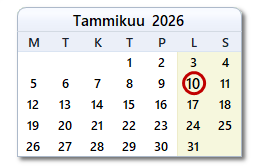Tämän päivän päivämäärä