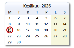 Tämän päivän päivämäärä