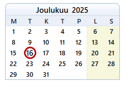 
Tämän päivän päivämäärä