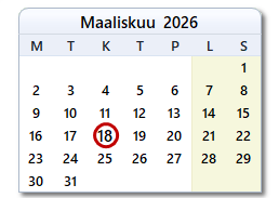 Tämän päivän päivämäärä