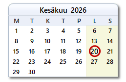 Tämän päivän päivämäärä