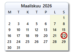 Tämän päivän päivämäärä
