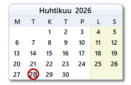 Tämän päivän päivämäärä