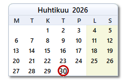 Tämän päivän päivämäärä