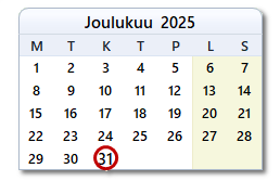 Tämän päivän päivämäärä