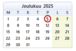 
Tämän päivän päivämäärä