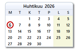 Tämän päivän päivämäärä
