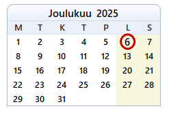 
Tämän päivän päivämäärä