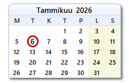 Tämän päivän päivämäärä