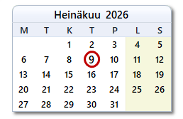 Tämän päivän päivämäärä