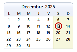 
La date d'aujourd'hui