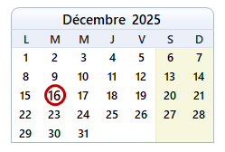 
La date d'aujourd'hui