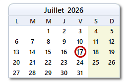 La date d'aujourd'hui