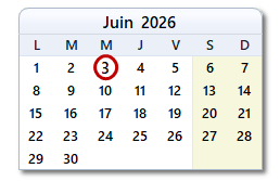 La date d'aujourd'hui