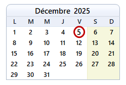
La date d'aujourd'hui