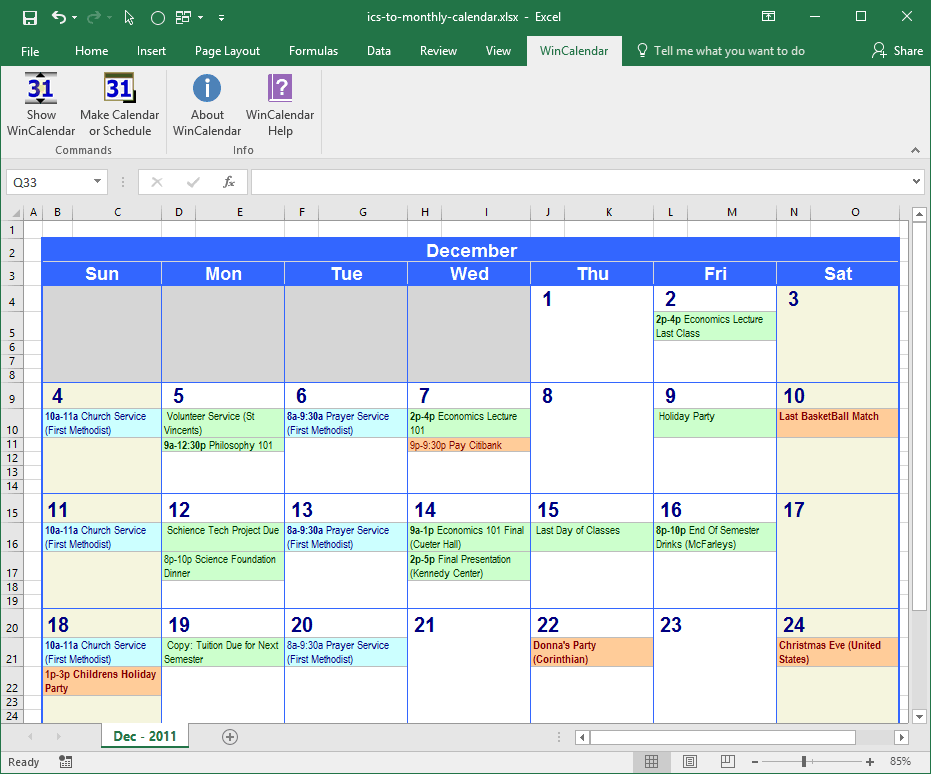 dates to ical replacement