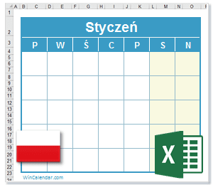 Polska Excel Kalendarz