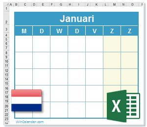 Monnik NieuwZeeland Ontwijken 2017 Excel Kalender met nationale feestdagen - Nederland