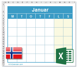 Norge Excel Kalender