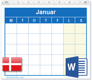 Kalender Word Danmark