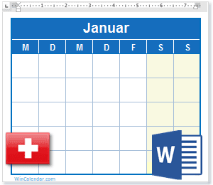Kalender Word Schweiz