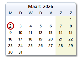 De datum van vandaag