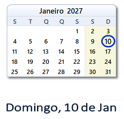10 De Jan 2027 Calend rio Com Feriados E Cont Regressiva POR 10 De Jan 2027 Calend rio Com Feriados E Cont Regressiva POR