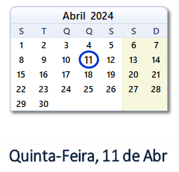 11 Abril 2024 calendario