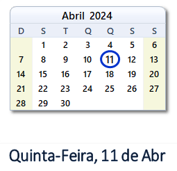 11 Abril 2024 calendario