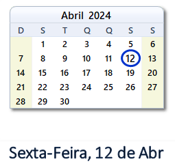 12 Abril 2024 calendario