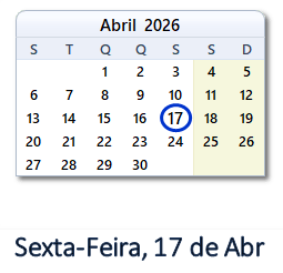 17 Abril 2026 calendario