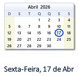 17 Abril 2026 calendario