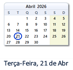 21 Abril 2026 calendario