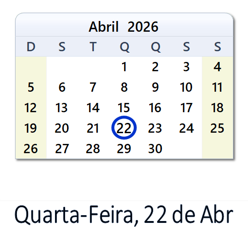 22 de Abril, 2026 Calendário com notícias e tweets do dia - BRA