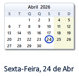 24 Abril 2026 calendario