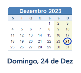 24 Dezembro 2023 calendario