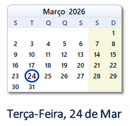 24 Março 2026 calendario