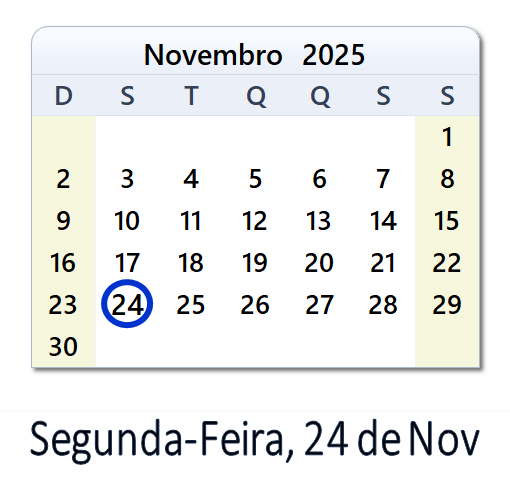 24 de Novembro, 2025 Calendário com notícias e tweets do dia - BRA