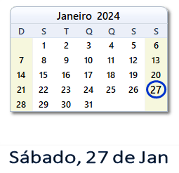 27 Janeiro 2024 calendario