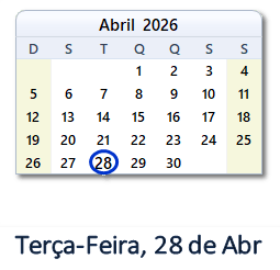 28 Abril 2026 calendario