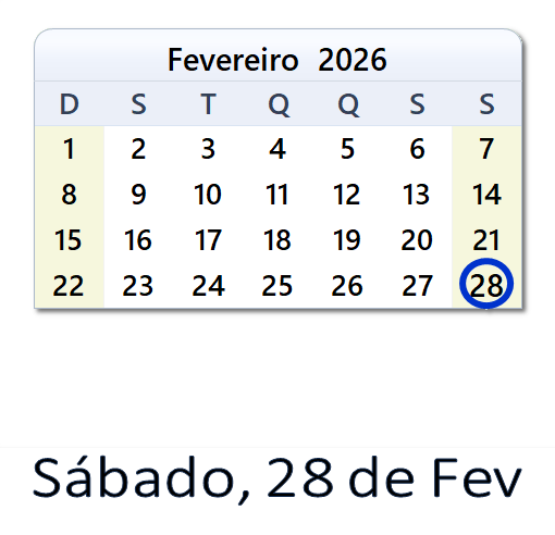 28 de Fevereiro, 2026 Calendário com notícias e tweets do dia - BRA