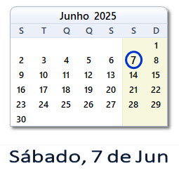 7 Junho 2025 calendario