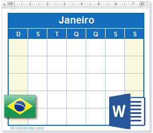 Calendário Word Brasil