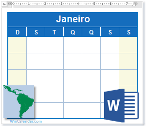 Calendário Word América Latina